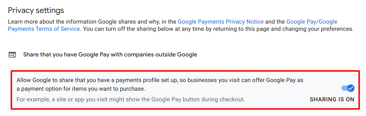 Ρυθμίσεις Google Payments